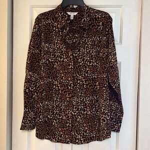 Nine West Leopard Button Up
